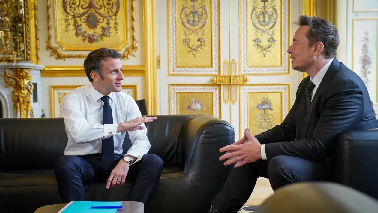 Elon Musk, primit pe „covorul roșu” de către Emmanuel Macron / Ce vrea să obțină liderul francez de la miliardar