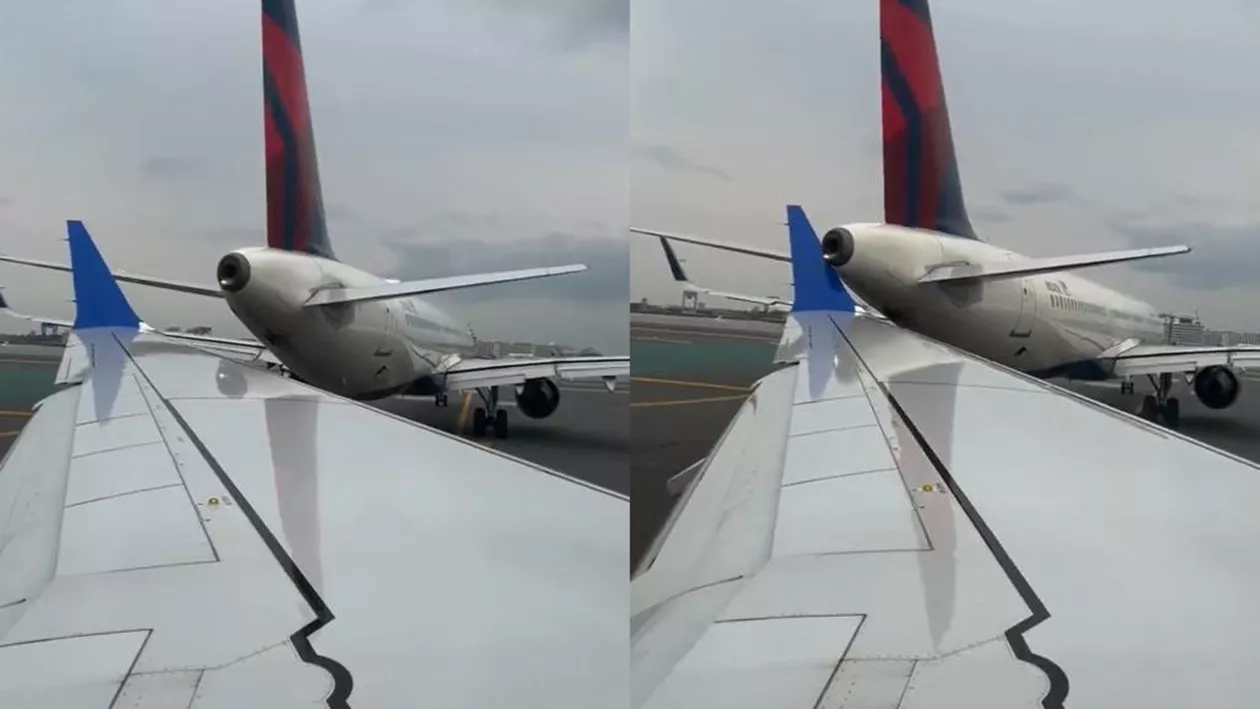 Panică la bordul unei aeronave care a atins un alt avion, chiar înainte de decolare (VIDEO)
