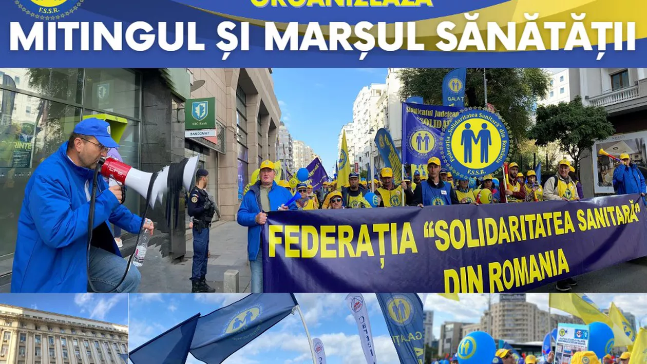 Protest al angajaților din Sănătate, joi, în București. Manifestații la Guvern, Ministerul Sănătății și Parlament