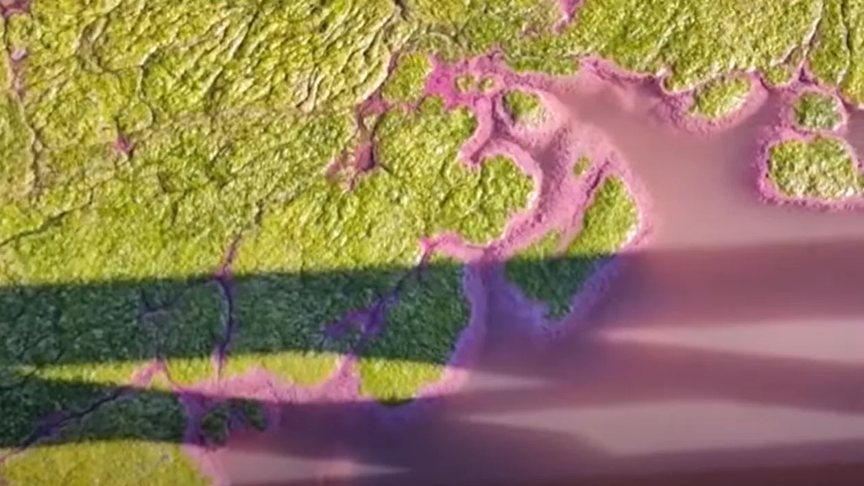 Lacul din România care a devenit roz. Ce se ascunde în spatele acestui spectacol al naturii