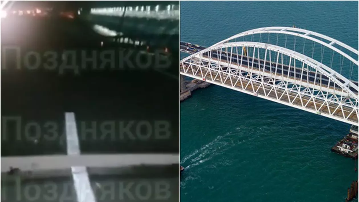 Podul Kerci din Crimeea, atacat din nou de ucraineni. Au fost raportate două victime în urma exploziilor puternice, iar traficul este închis