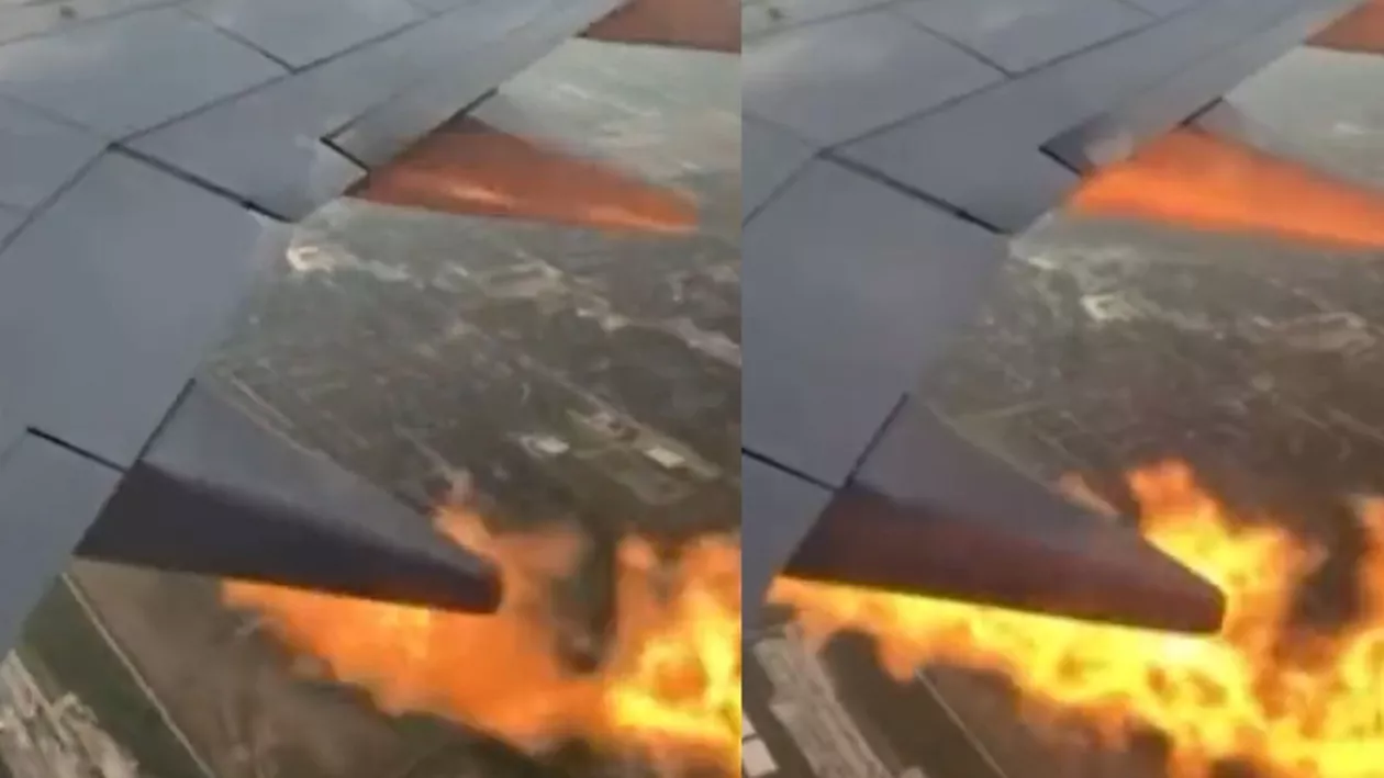 Panică la bordul unui avion, după ce unul dintre motoare a luat foc imediat după decolare (VIDEO)