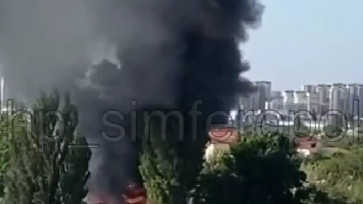Incendiu la o unitate militară rusă din Simferopol, Crimeea (VIDEO)