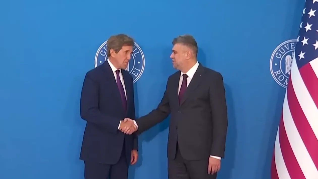 Marcel Ciolacu, întâlnire cu John Kerry (SUA): Am discutat despre dezvoltarea parteneriatului strategic și intensificarea cooperării economice (VIDEO)