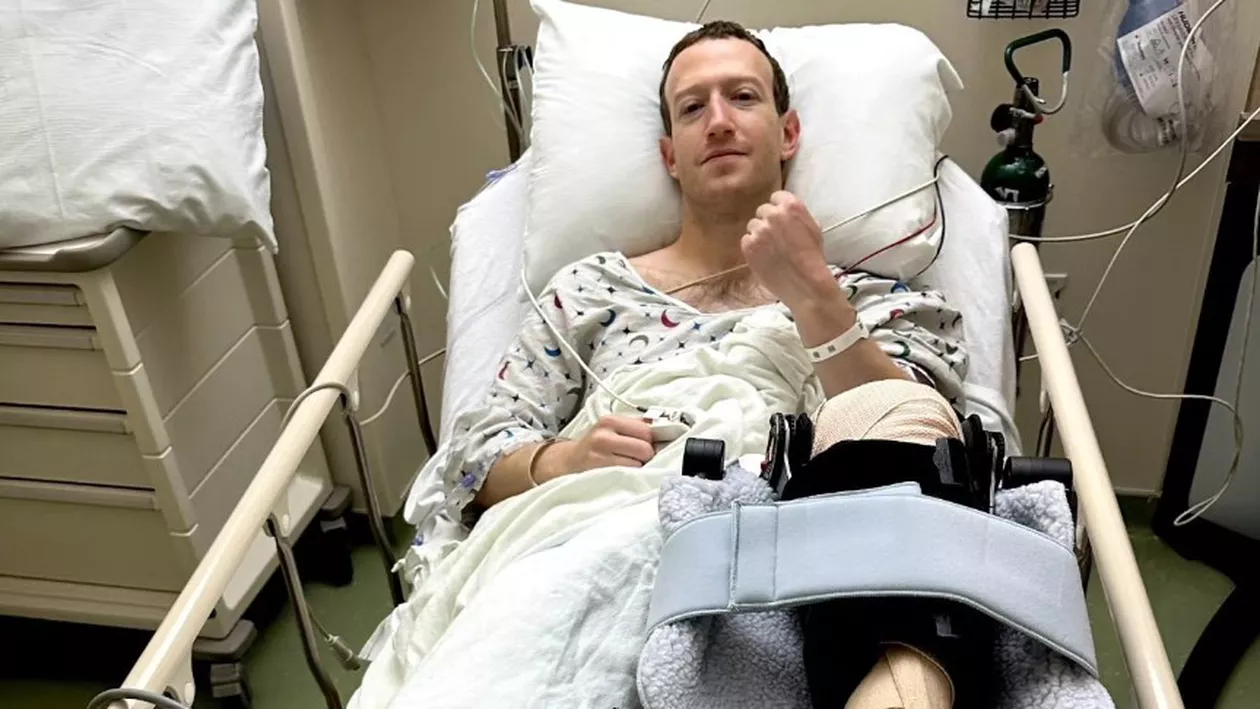 Mark Zuckerberg, operat după ce a suferit un accident grav. Primele imagini de pe patul de spital