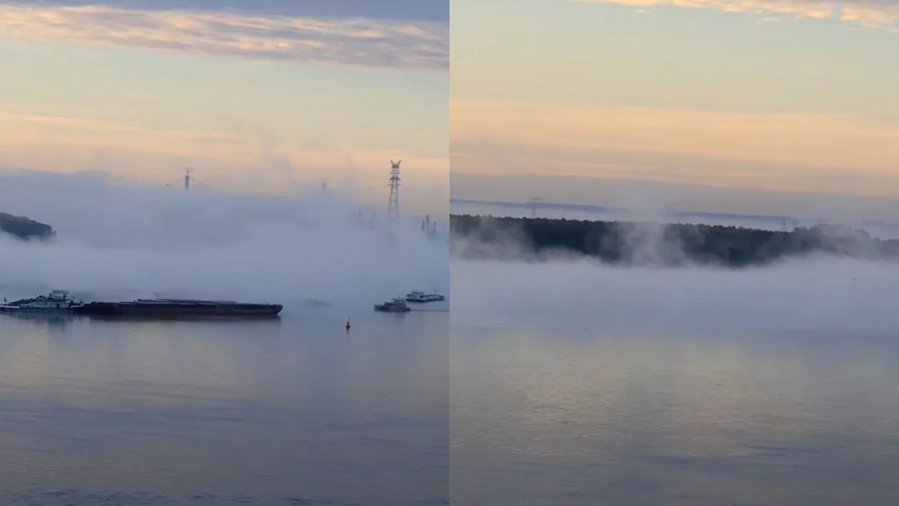 Un fenomen spectaculos a avut loc pe Dunăre: „Pare că a dat în clocot” / Imaginile, parcă desprinse din basme