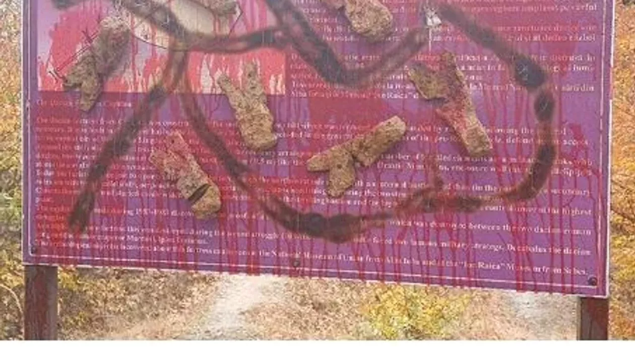 Caz de vandalism la Cetatea Dacică de la Căpâlna: Poliția a deschis un dosar penal pentru distrugere