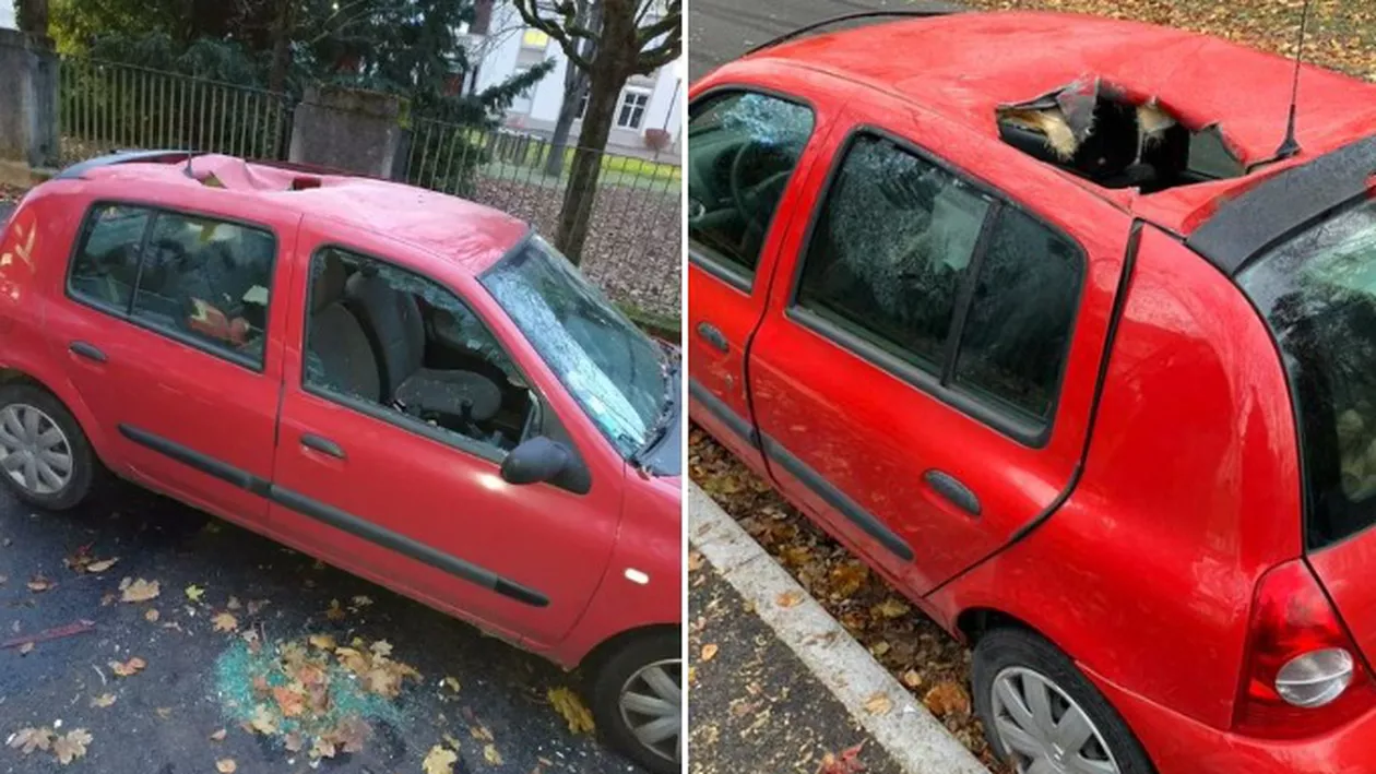 Gaură de 50 de centimetri, găsită în plafonul unui autoturism, în Strasbourg / Autoritățile cred că este vorba despre un meteorit