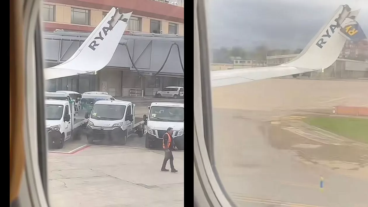 Momente de panică pentru sute de pasageri! Două avioane care trebuiau să decoleze s-au ciocnit pe o pistă, în Spania (VIDEO)