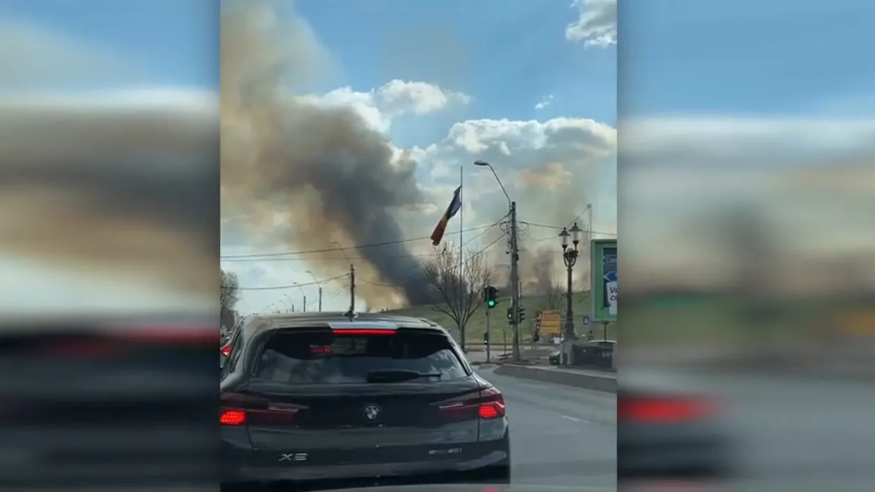 Incendiu uriaș în Delta Văcărești. E afectată o suprafață de circa 7.000 mp. Există pericol de propagare