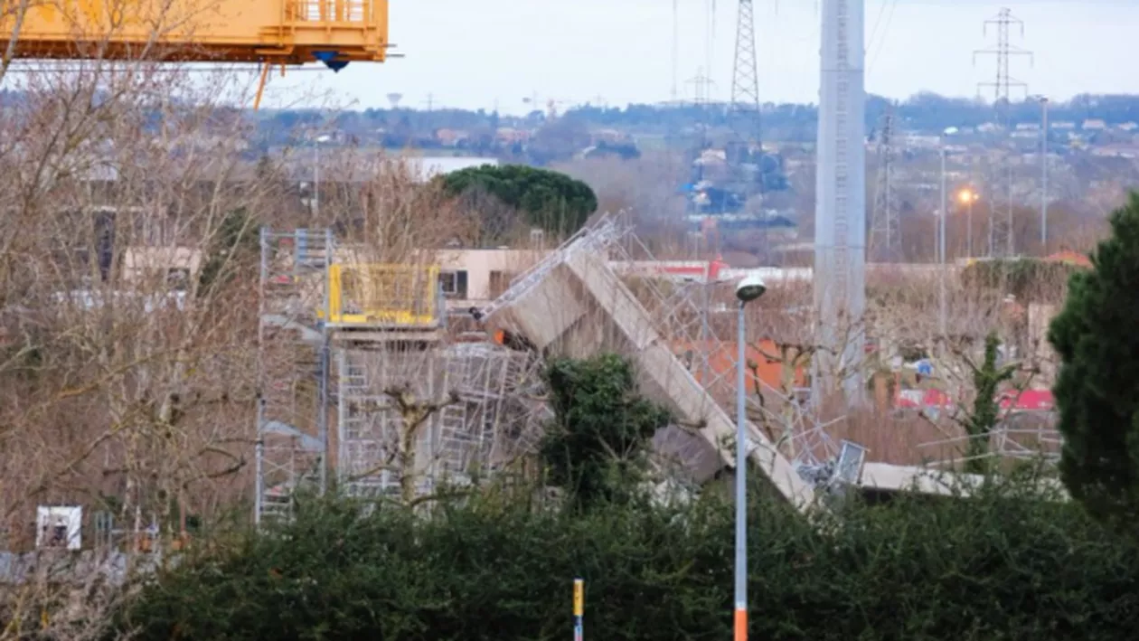 Accident teribil pe șantierul metroului din Toulouse. O punte s-a prăbușit și a ucis un om (VIDEO)