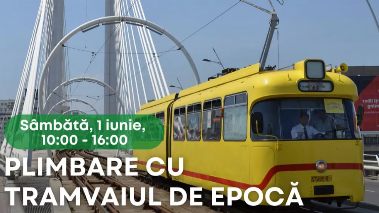 Plimbare cu tramvaiul-cofetărie de epocă, de Ziua Copilului, în București. Cum va circula