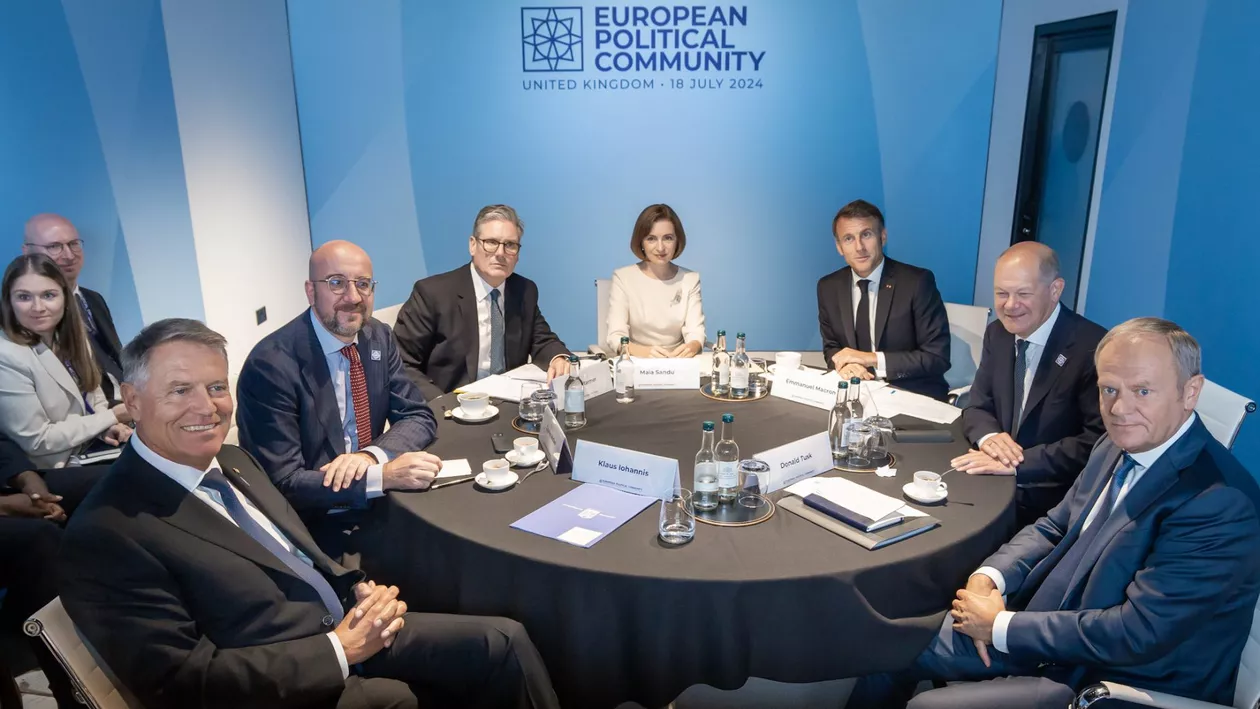 Președintele Iohannis, întâlnire în Anglia cu Maia Sandu, Keir Starmer, Emmanuel Macron și Olaf Scholz