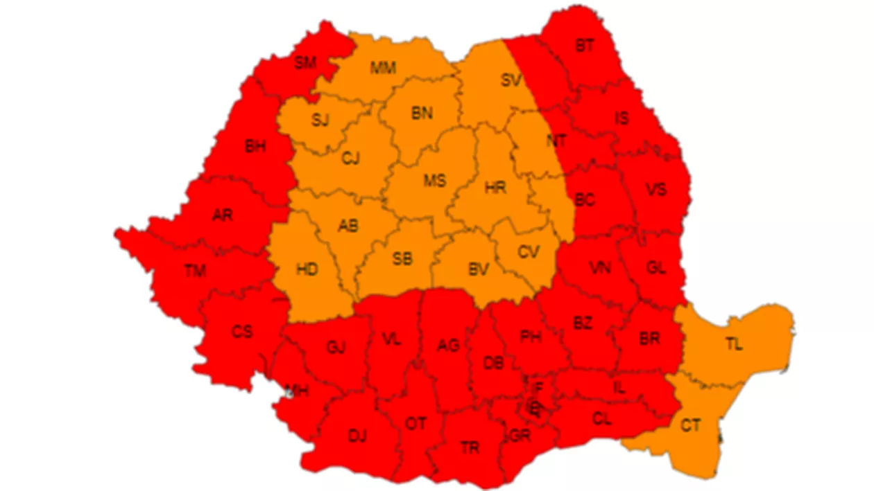 Cod roșu de caniculă. Va fi cel mai cald weekend din această vară, cu 41 de grade la umbră