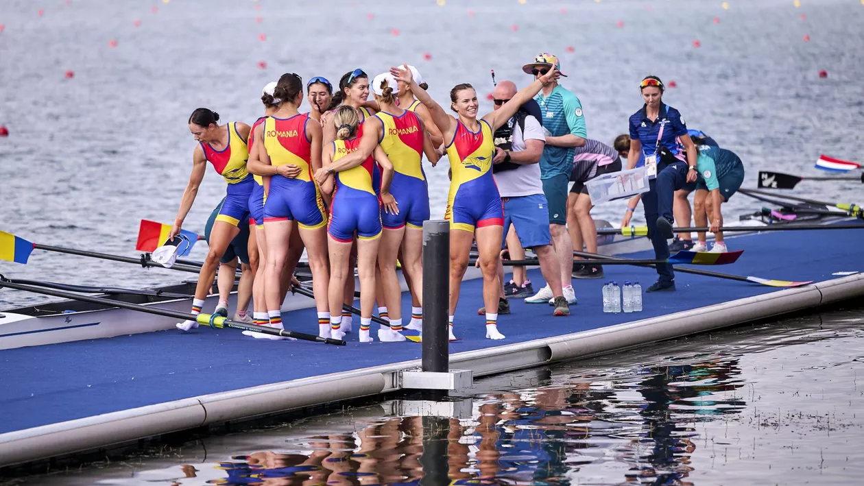 Jocurile Olimpice de la Paris: A treia medalie de aur pentru România, câștigată de echipajul de canotaj feminin 8+1