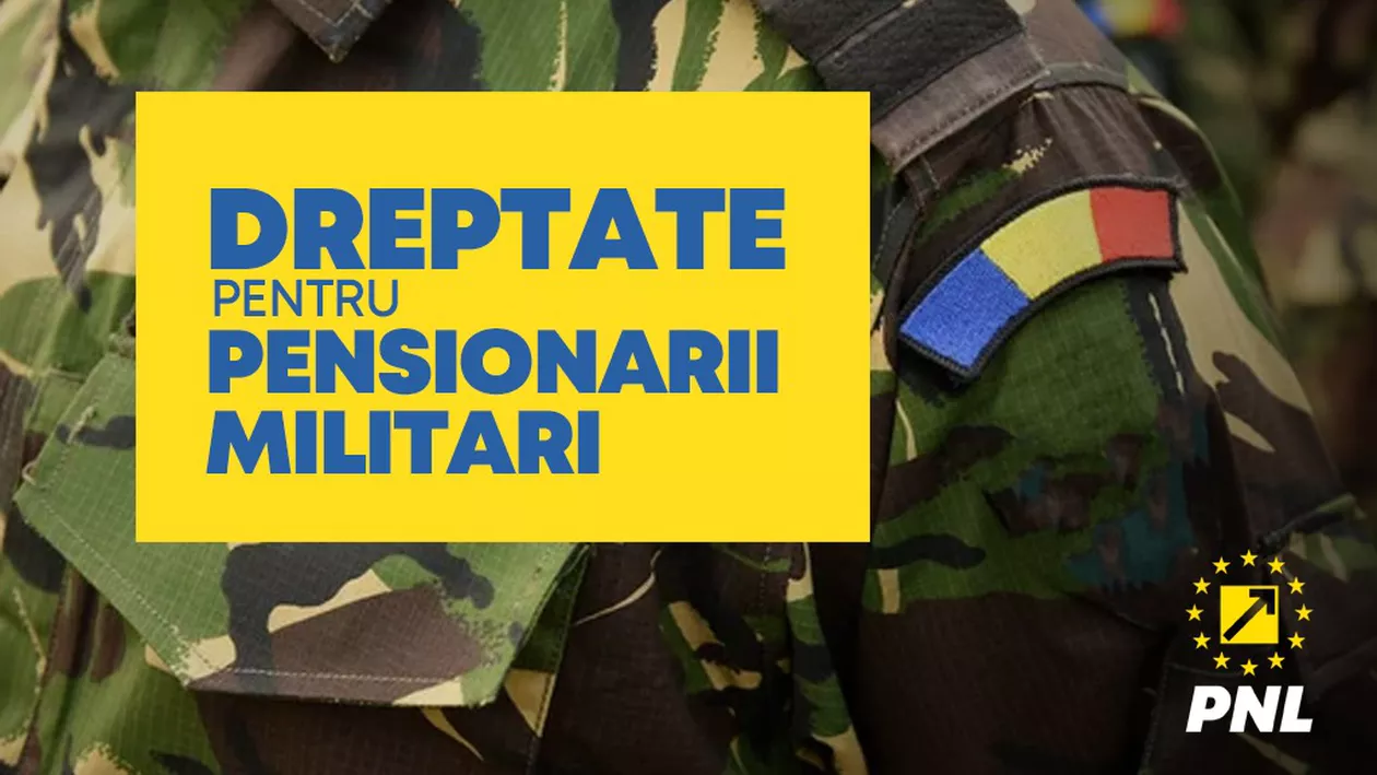 PNL: “Respect pentru pensionarii militarii! Majorăm plafonul lunar neimpozabil pentru pensiile militare de stat de la 2000 la 3000 de lei