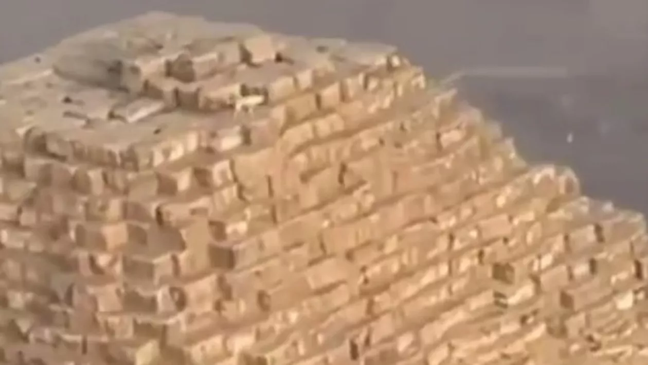 Un cățel a fost filmat pe vârful unei piramide din Egipt de un parapantist. Imaginile au devenit rapid virale (VIDEO)