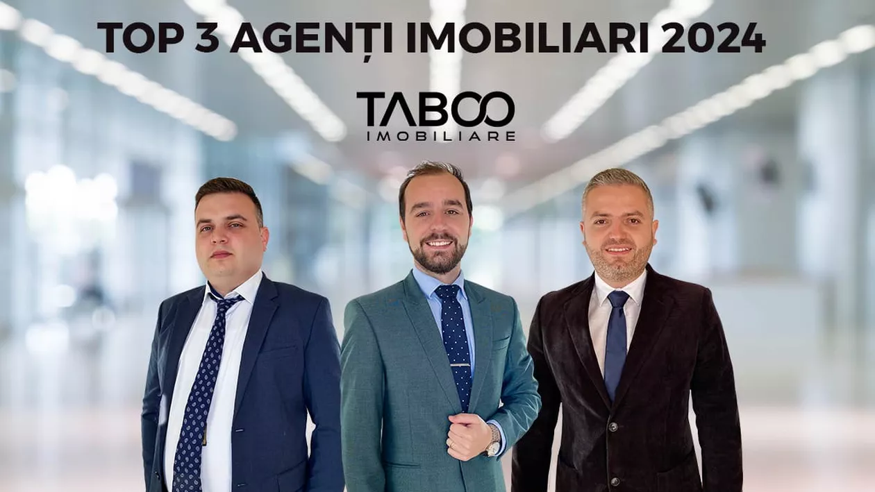 TABOO Imobiliare: Top 3 agenți ai anului 2024 – excelență și profesionalism pe piața imobiliară din Sibiu
