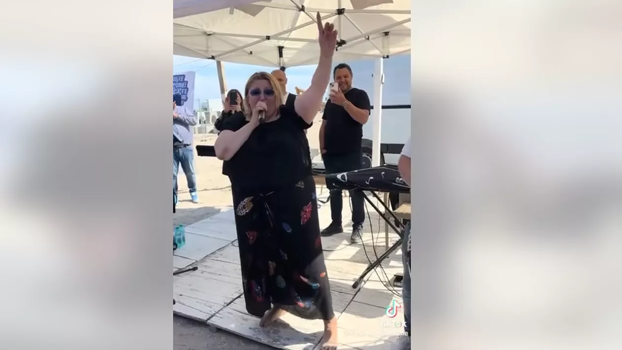 Momentul cu Diana Șoșoacă, în care cântă Mărioară de la Gorj. Președinta S.O.S. România a făcut spectacol la Neptun, de 1 Mai (VIDEO)