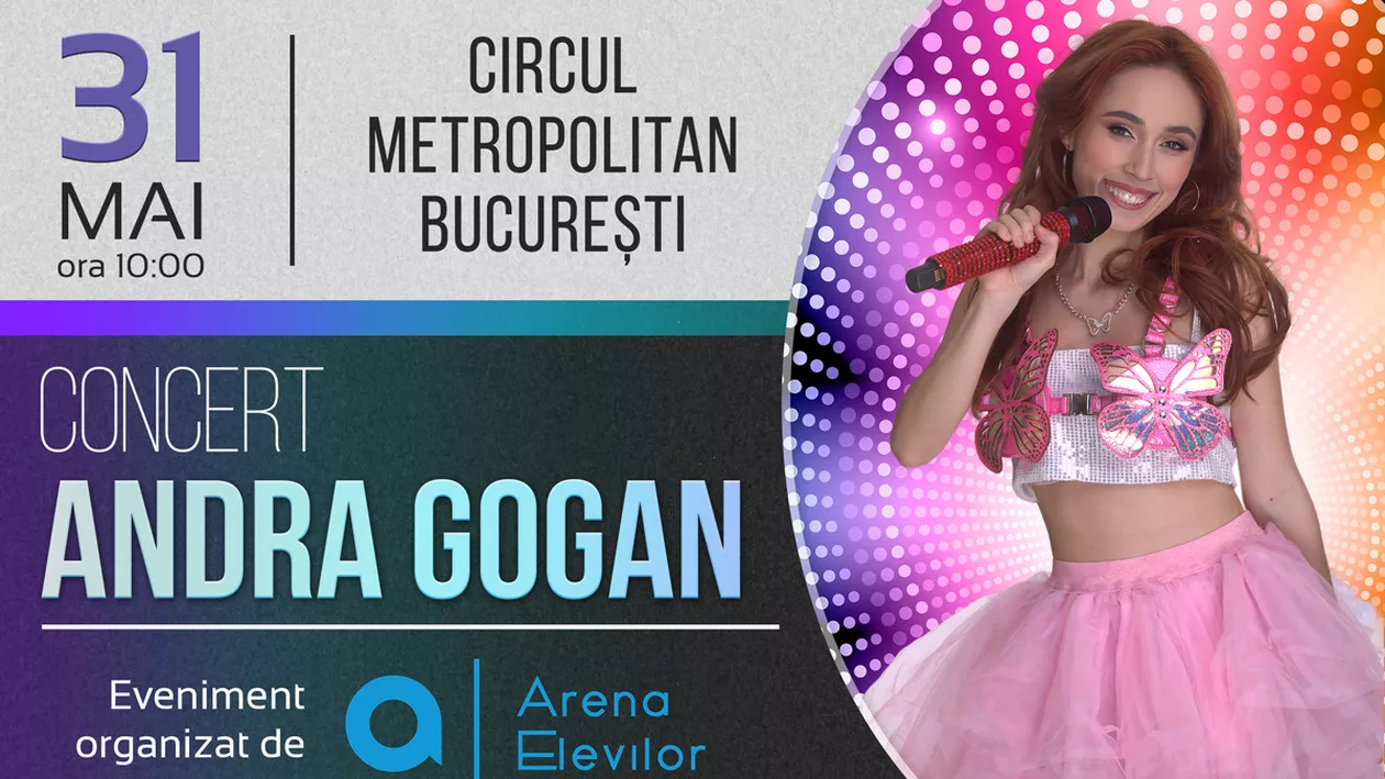 Spectacol total pentru cei mici! Andra Gogan aduce magia copilăriei la Circul Metropolitan București pe 31 mai: Un show exploziv cu invitați, cadouri și o tombolă spectaculoasă