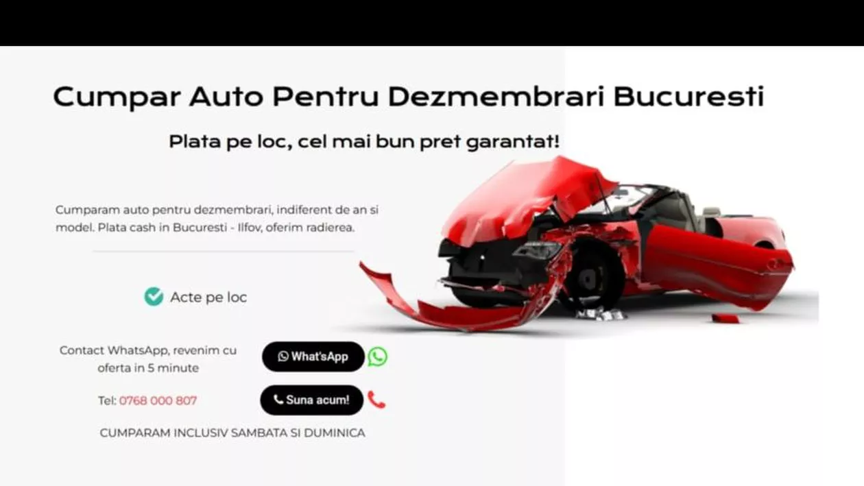 Ai o mașină care nu mai merită reparată? Află cum o poți transforma rapid în bani!