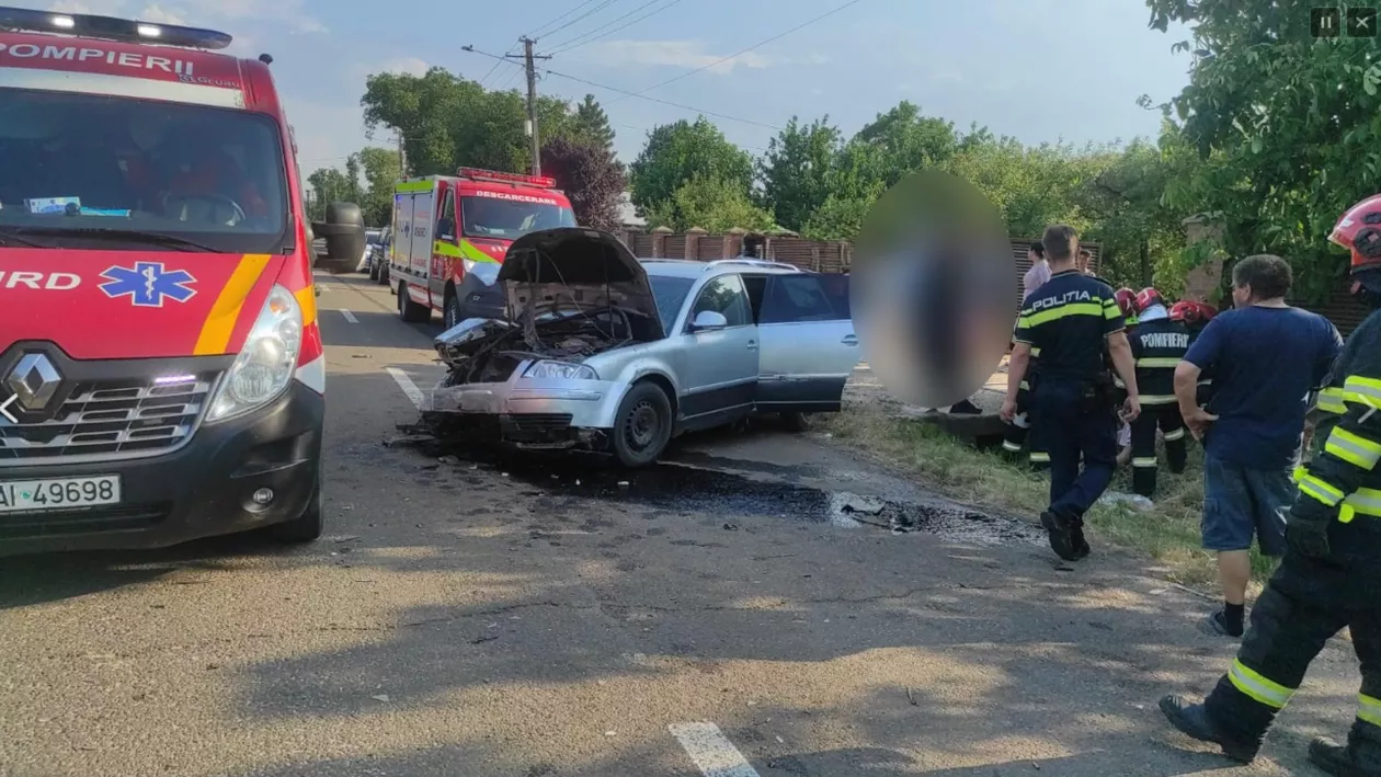 Accident grav în Botoșani! O șoferiță a făcut ravagii, iar trei oameni au ajuns la spital