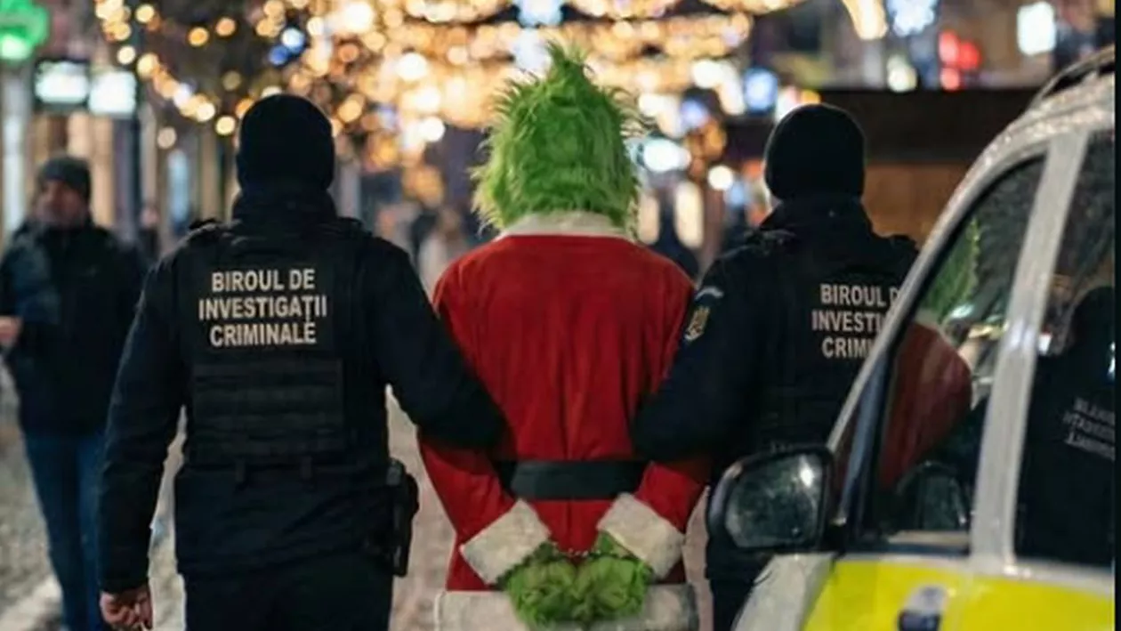 „Grinch-ul” decorurilor festive, prins de poliţiştii din Bistrița înainte de Crăciun (FOTO)