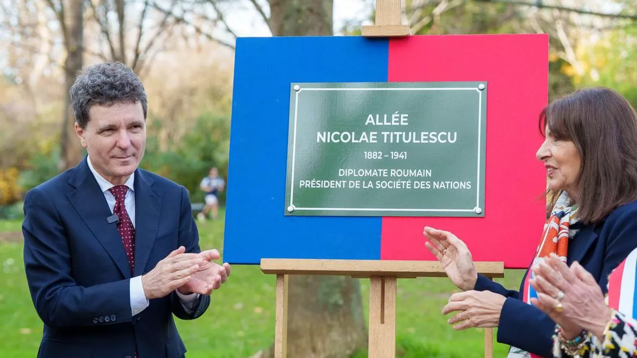 Nicușor Dan și Anne Hidalgo l-au celebrat pe Nicolae Titulescu în inima Parisului
