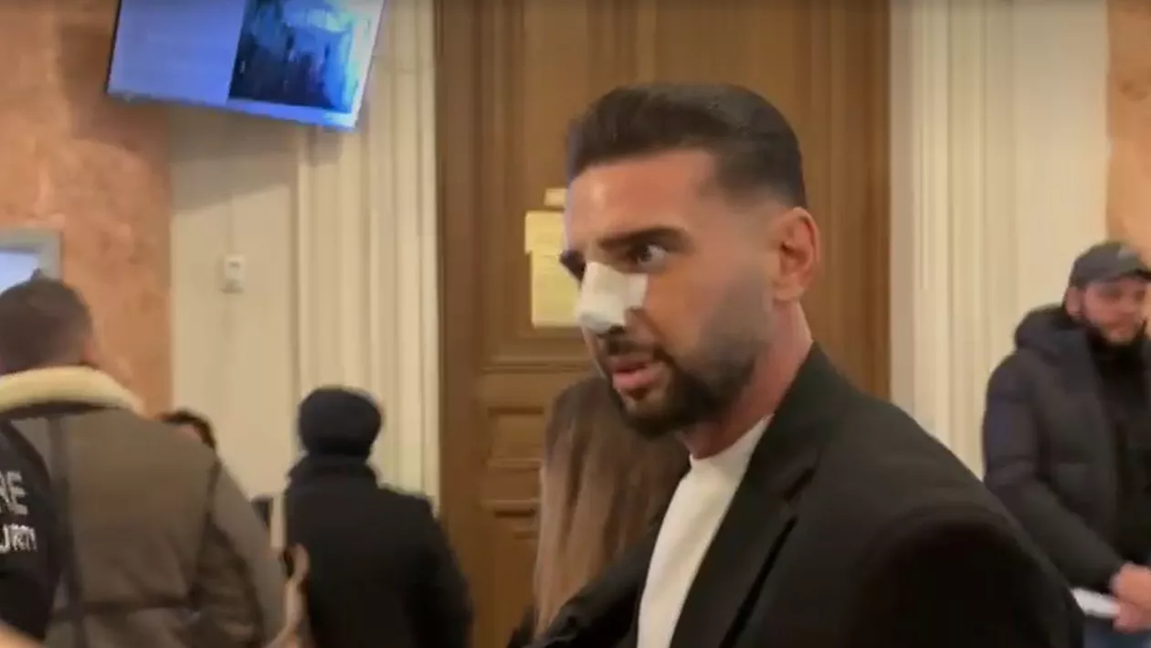 Dorian Popa a mers la Curtea de Apel București, unde este judecat. De ce a venit cu nasul bandajat