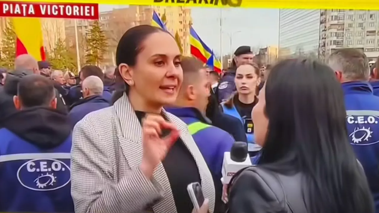 Circ uriaș între RTV și Realitatea Plus la protestul minerilor. Alexandra Păcuraru, fiica patronului cu datorii la stat, luată la rost: Dar de ce nu vă plătiți datoriile? Noi ni le plătim la zi (VIDEO)