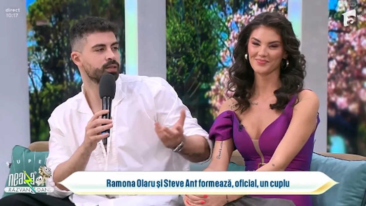 Ramona Olaru și Steve Ant și-au oficializat relația în direct la Neatza. De cât timp sunt, de fapt, împreună