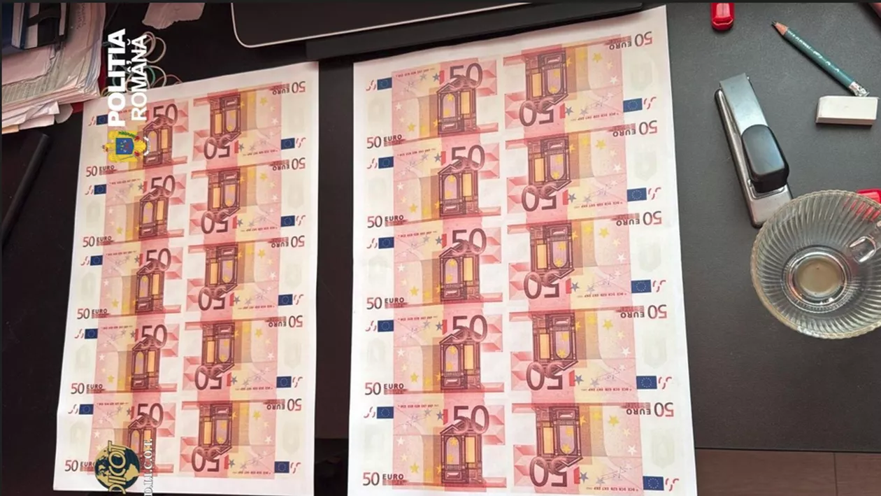 DIICOT a descoperit o fabrică de bani falși în România. Polițiști români și bulgari au oprit un transport de 1,2 milioane de euro (GALERIE FOTO/VIDEO)