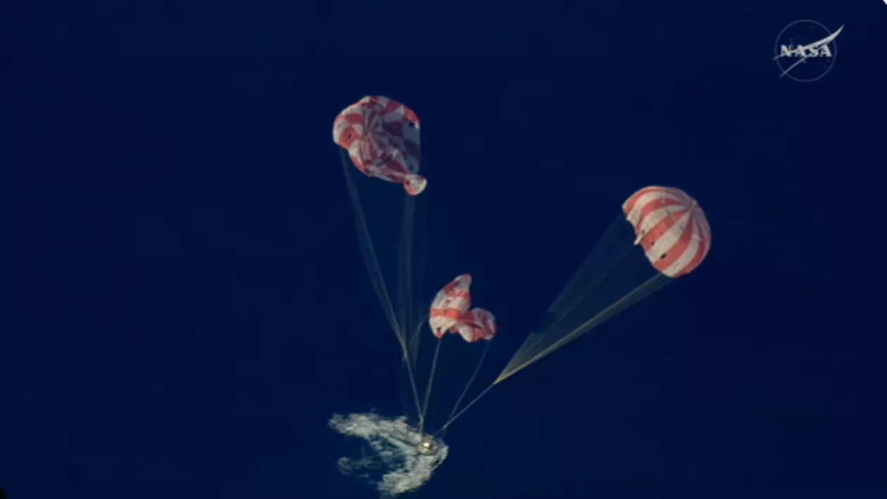 (VIDEO) Momentul în care Capsula Orion s-a întors pe Pământ după 10 zile în spațiu