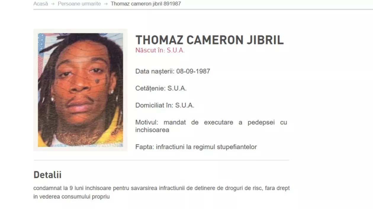 Wiz Khalifa apare pe lista persoanelor urmărite din România. Rapperul american este condamnat definitiv la 9 luni de închisoare