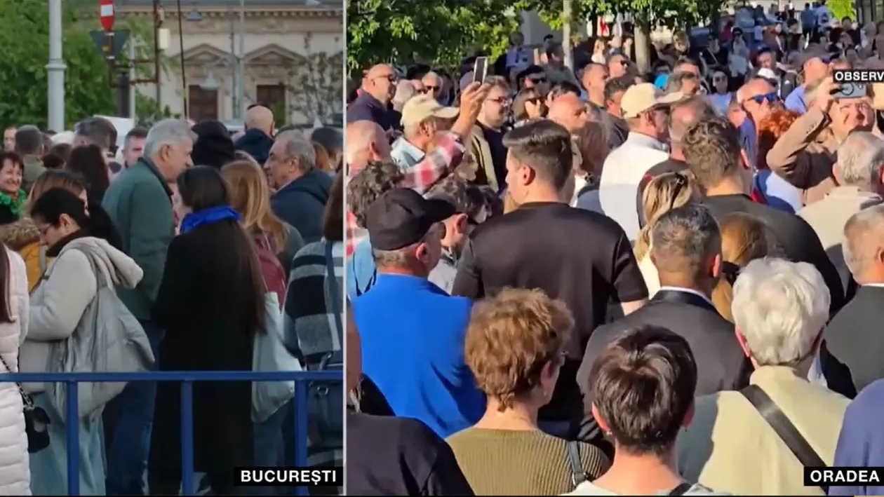 Manifestații pro-Bolojan în București și Oradea, cu două zile înainte de votul pe moțiunea de cenzură. Ce scandează oamenii (VIDEO)