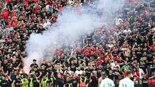 Ultrașii maghiari au afișat harta Ungariei Mari la meciul cu Estonia! Ce scria în jurul ei