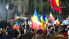 Protest Acțiunea Conservatoare + AUR împotriva „Legii Vexler”. Oamenii au scandat și „Călin Georgescu, președinte” (VIDEO)