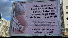 Panourile cu mesaje anti-cezariană, retrase din Capitală la solicitarea Primăriei București
