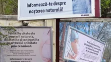 Panouri bizare care descurajează nașterea prin cezariană, afișate în Capitală. O senatoare USR cere eliminarea lor: „A transforma o decizie medicală într-o temă de propagandă e profund nedrept față de femei” (FOTO)