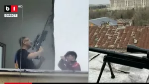 Scene șoc în București. Un bărbat a ieșit pe balcon cu o armă cu lunetă. Ce au descoperit forțele speciale, în urma verificărilor (VIDEO)