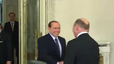 Silvio Berlusconi, întâmpinat de Traian Băsescu la Cotroceni