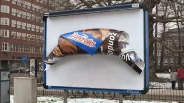 Panou publicitar vandalizat în Curtea de Argeș (VIDEO)