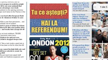 Bannere cu invitații la referendum, postate pe site-urile Daily Mail, The Sun sau The Telegraph (FOTO)