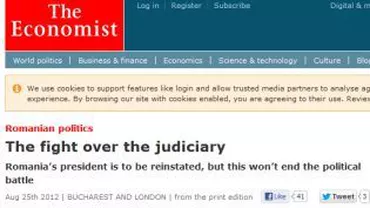 The Economist: În teorie, Băsescu poate reveni la îndatoririle prezidențiale. În practică, majoritatea parlamentară va îngreuna misiunea lui