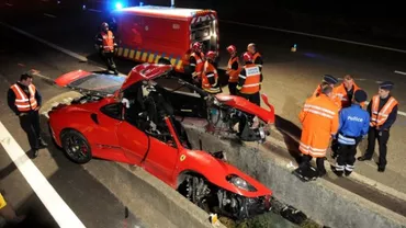 Accident grav în Belgia: Un Ferrari F430 Scuderia s-a rupt în două pe o autostradă (FOTO)