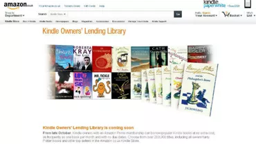 Amazon lansează biblioteca virtuală Amazon Kindle Lending Library