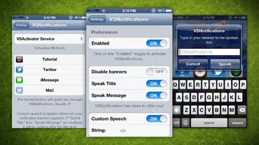 Iphone: VSNotifications vă citește cu voce tare mesajele pe care le primiți pe telefon