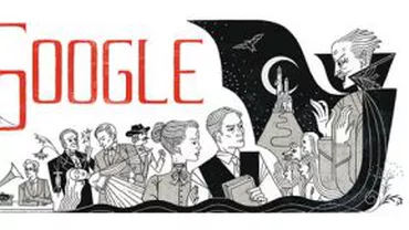 Google îl omagiază joi pe Bram Stoker, autorul romanului "Dracula", printr-un logo special cu vampiri