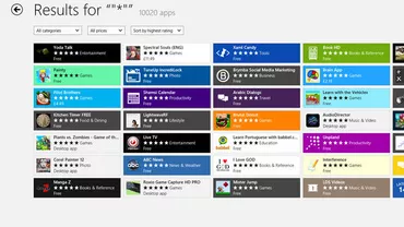 Windows 8 store a depășit pragul de 20.000 de aplicații