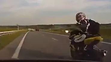 Poliția a prins un motociclist mergând cu 233 km/h pe autostrada București-Ploiești